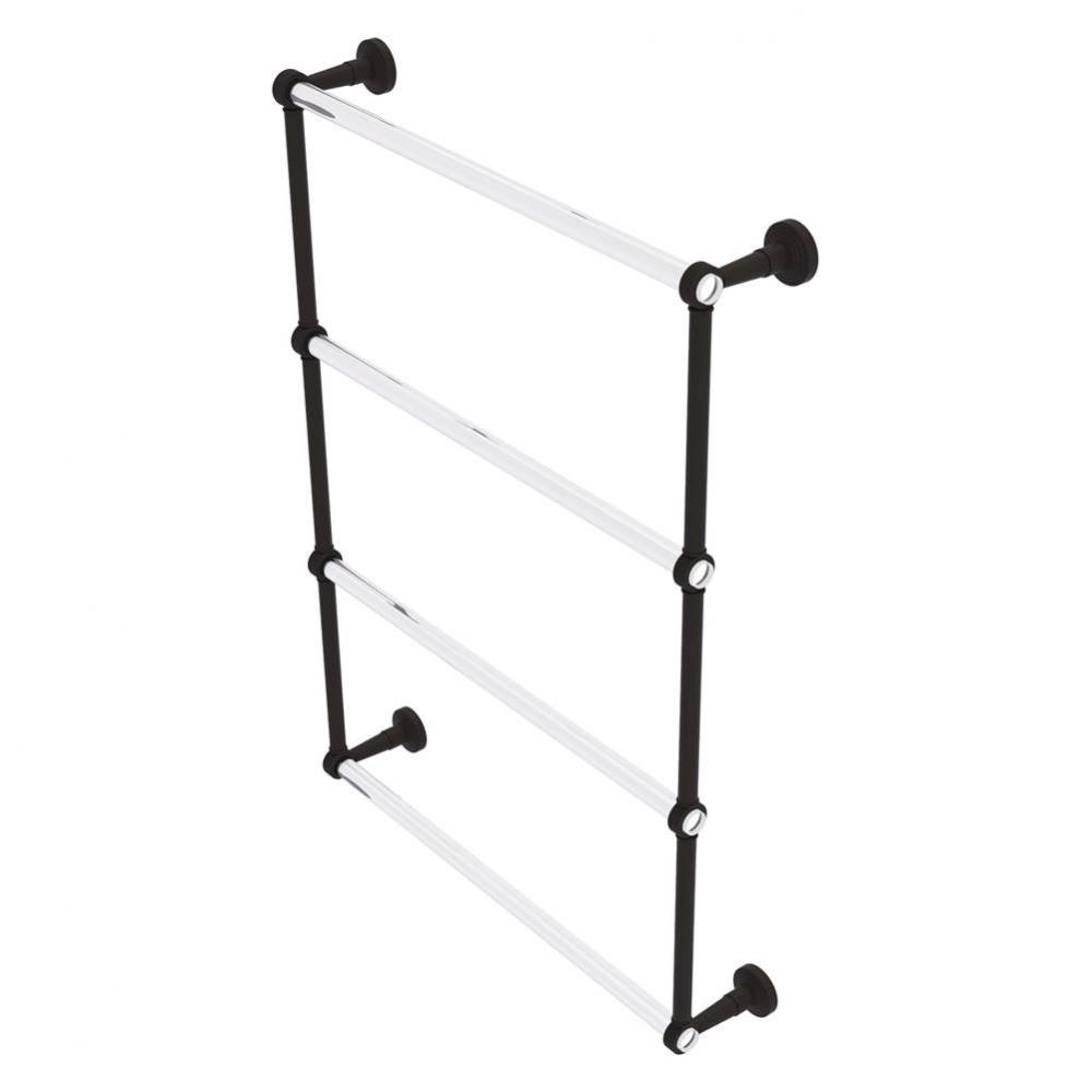 Pacific Beach Collection 4 Tier 24 Inch Ladder Towel Bar with Grooved Accents - Oil Rubbed Bronze