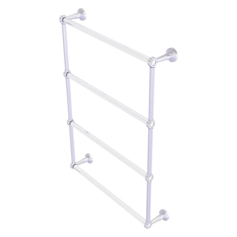 Pacific Beach Collection 4 Tier 24 Inch Ladder Towel Bar with Grooved Accents - Satin Chrome