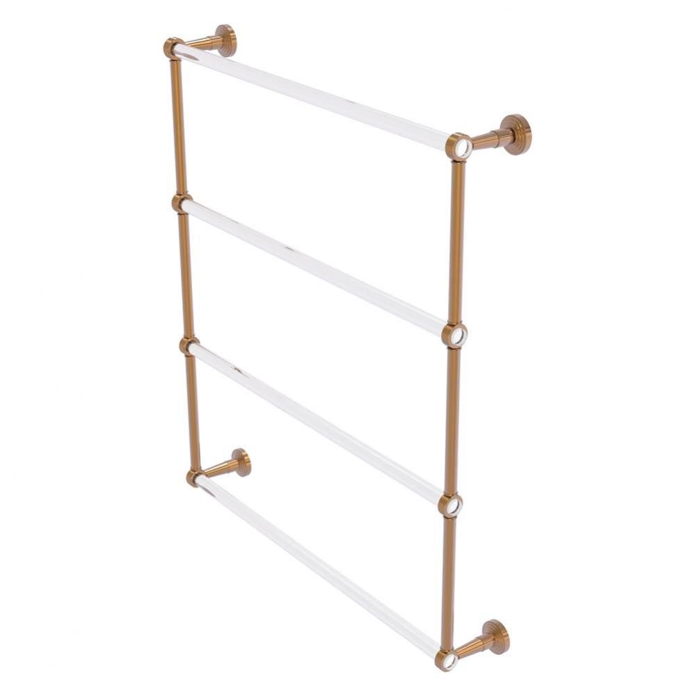 Pacific Beach Collection 4 Tier 30 Inch Ladder Towel Bar with Grooved Accents - Brushed Bronze