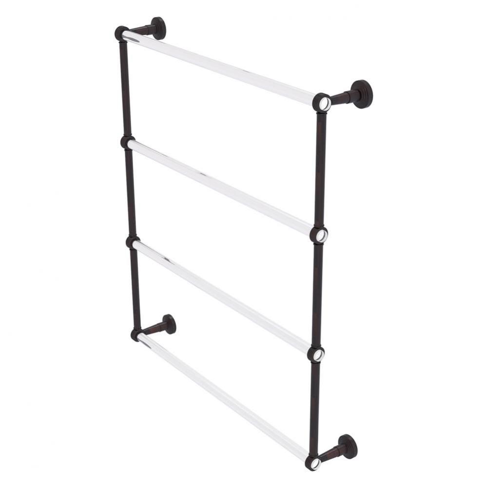 Pacific Beach Collection 4 Tier 30 Inch Ladder Towel Bar with Grooved Accents - Venetian Bronze