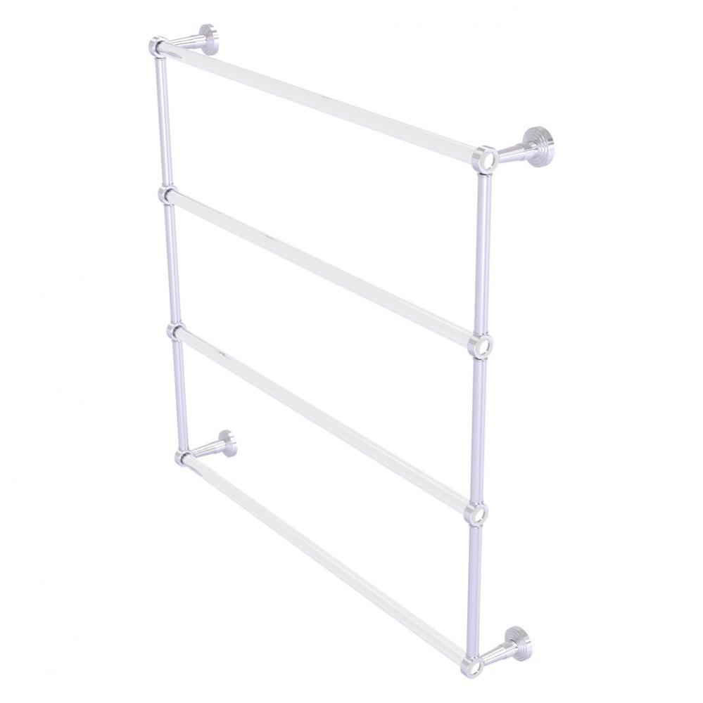 Pacific Beach Collection 4 Tier 36 Inch Ladder Towel Bar with Grooved Accents - Satin Chrome