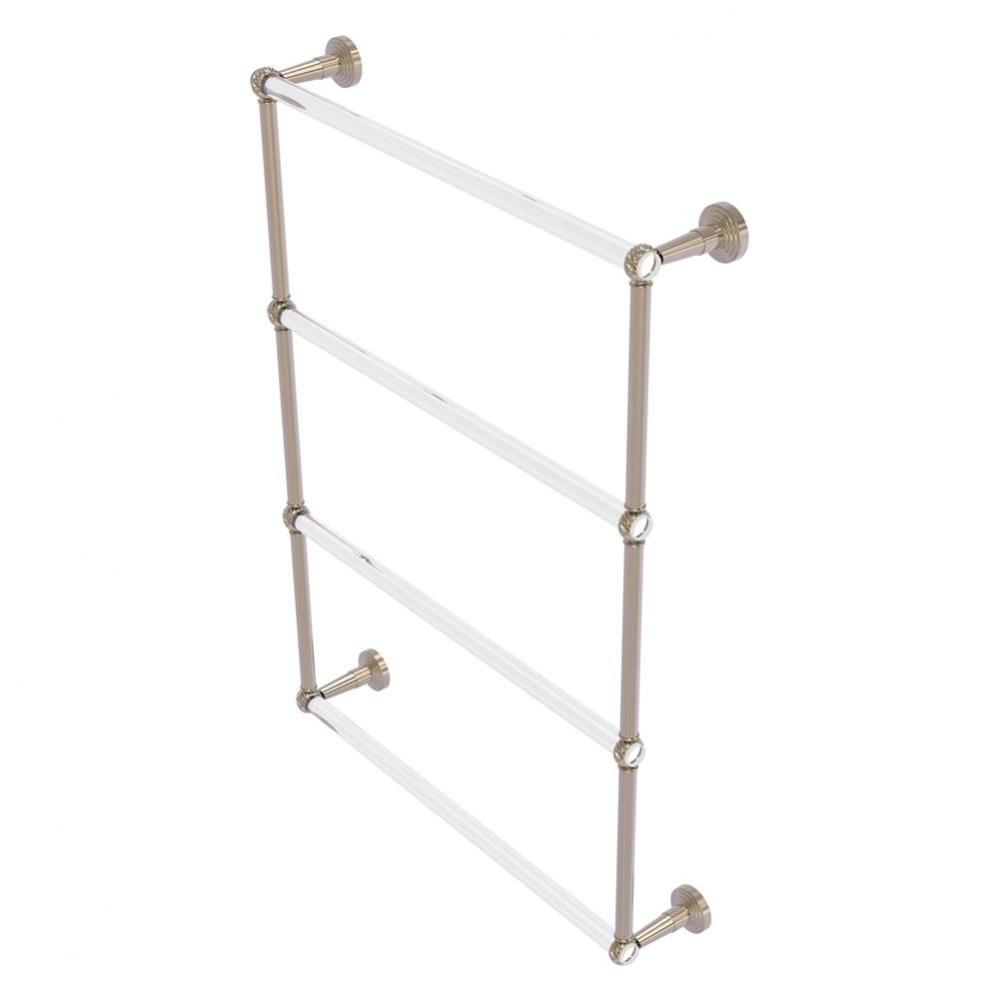 Pacific Beach Collection 4 Tier 24 Inch Ladder Towel Bar with Twisted Accents - Antique Pewter