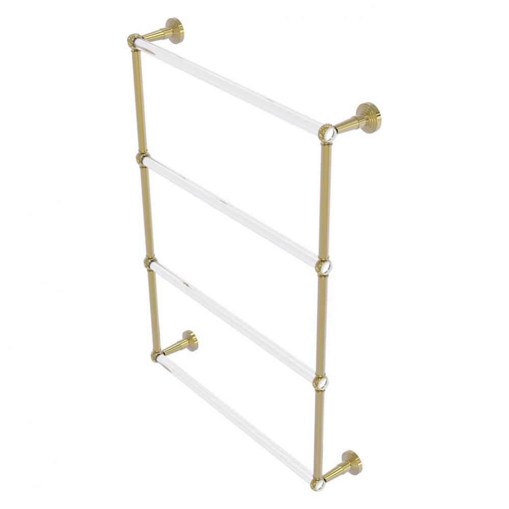 Pacific Beach Collection 4 Tier 24 Inch Ladder Towel Bar with Twisted Accents - Unlacquered Brass
