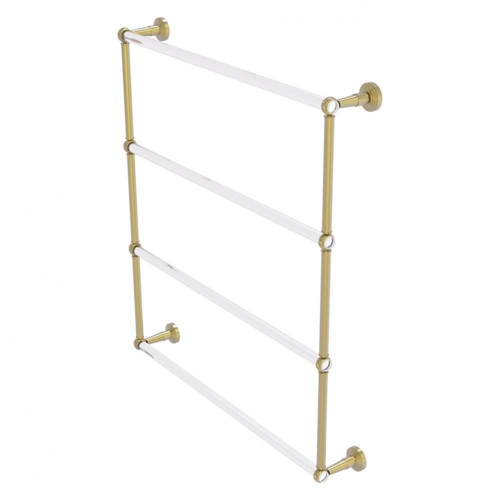 Pacific Beach Collection 4 Tier 30 Inch Ladder Towel Bar with Twisted Accents - Satin Brass