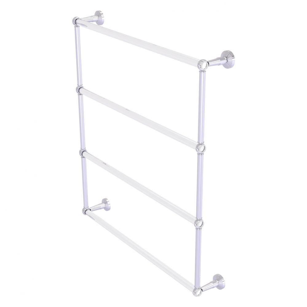 Pacific Beach Collection 4 Tier 30 Inch Ladder Towel Bar with Twisted Accents - Satin Chrome