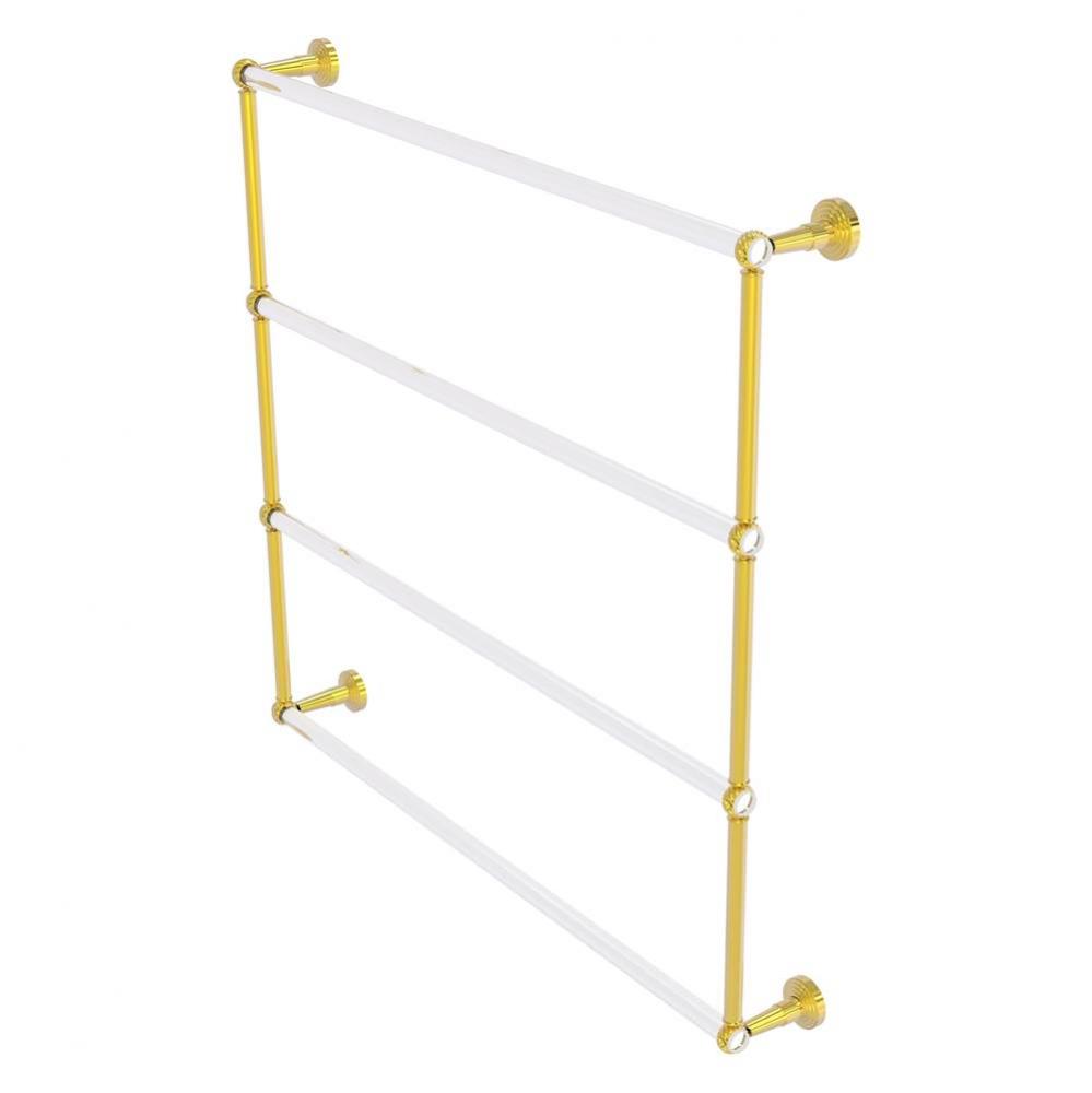 Pacific Beach Collection 4 Tier 36 Inch Ladder Towel Bar with Twisted Accents - Polished Brass