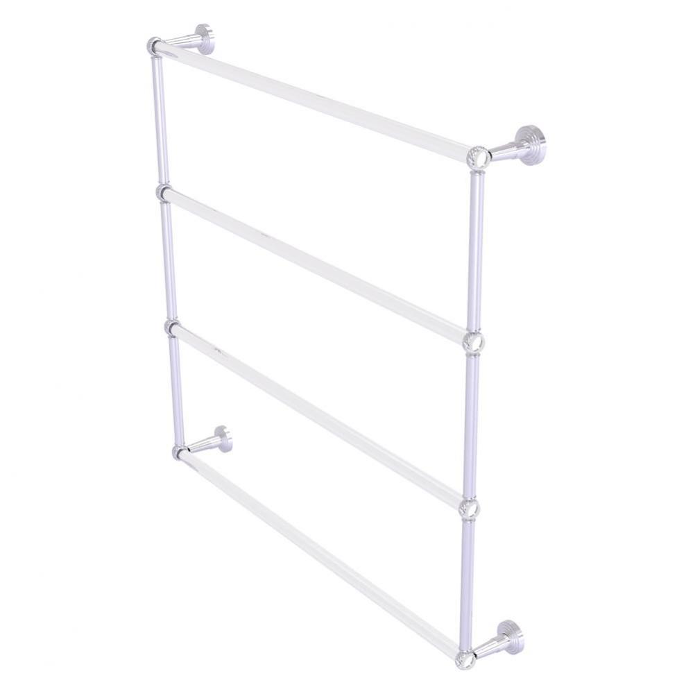 Pacific Beach Collection 4 Tier 36 Inch Ladder Towel Bar with Twisted Accents - Satin Chrome