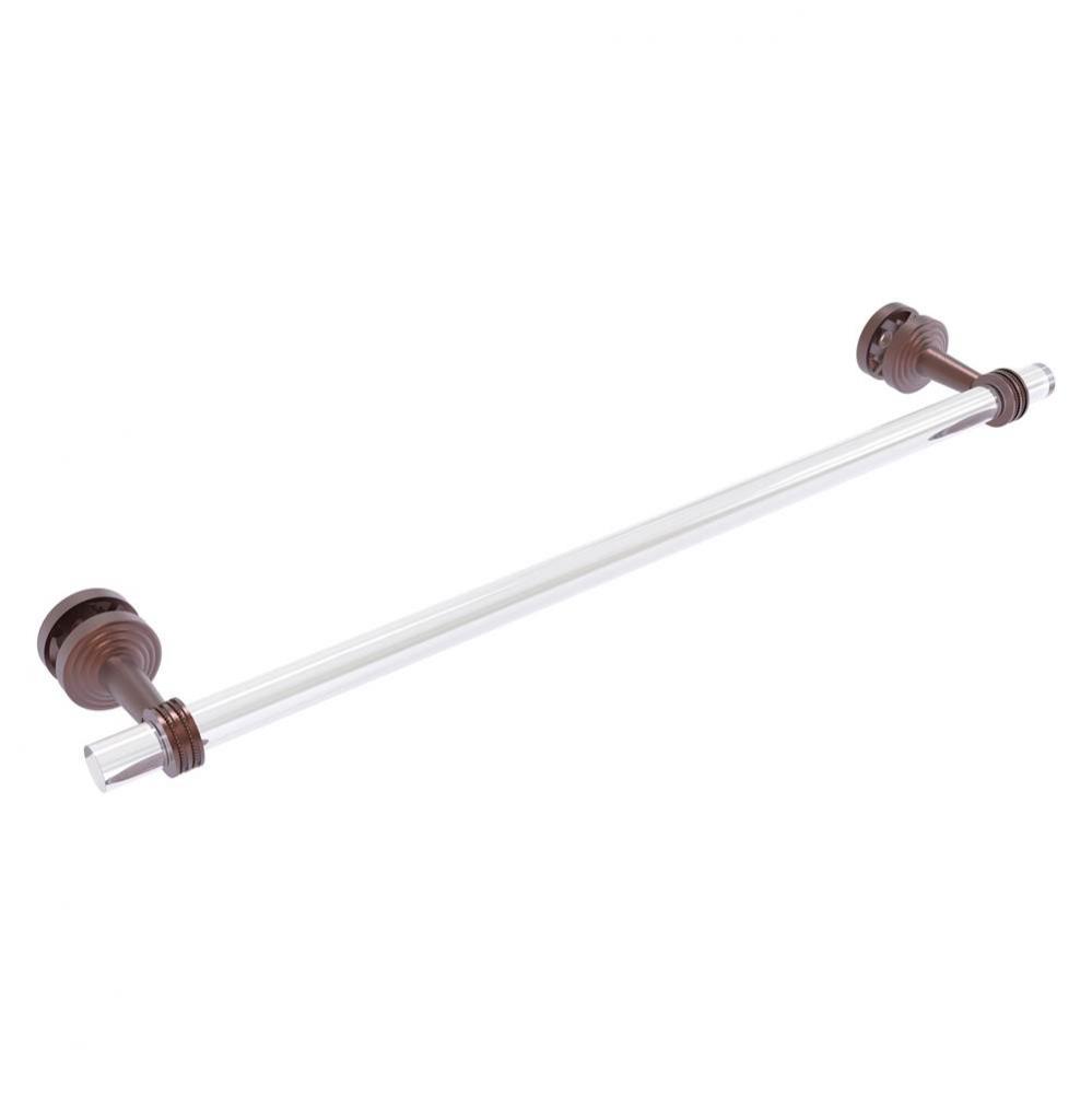 Pacific Beach Collection 24 Inch Shower Door Towel Bar with Dotted Accents - Antique Copper