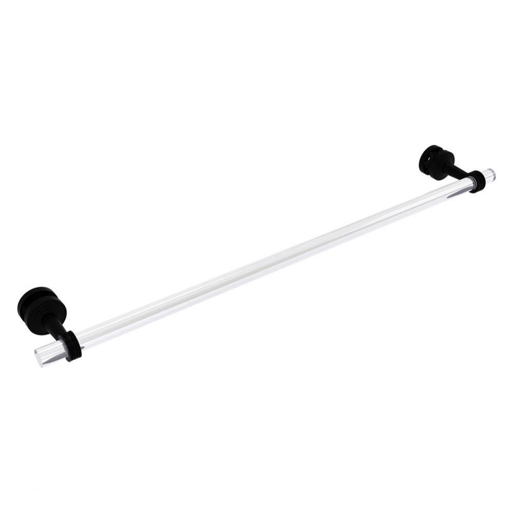Pacific Beach Collection 30 Inch Shower Door Towel Bar with Dotted Accents - Matte Black