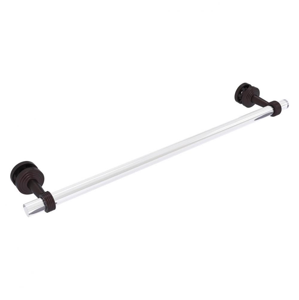Pacific Beach Collection 24 Inch Shower Door Towel Bar with Grooved Accents - Antique Bronze