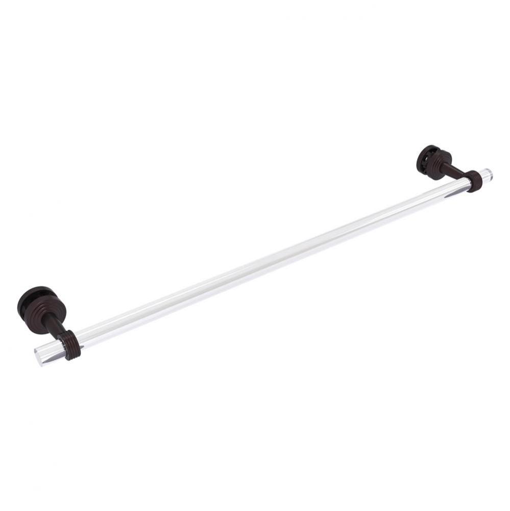 Pacific Beach Collection 30 Inch Shower Door Towel Bar with Grooved Accents - Antique Bronze
