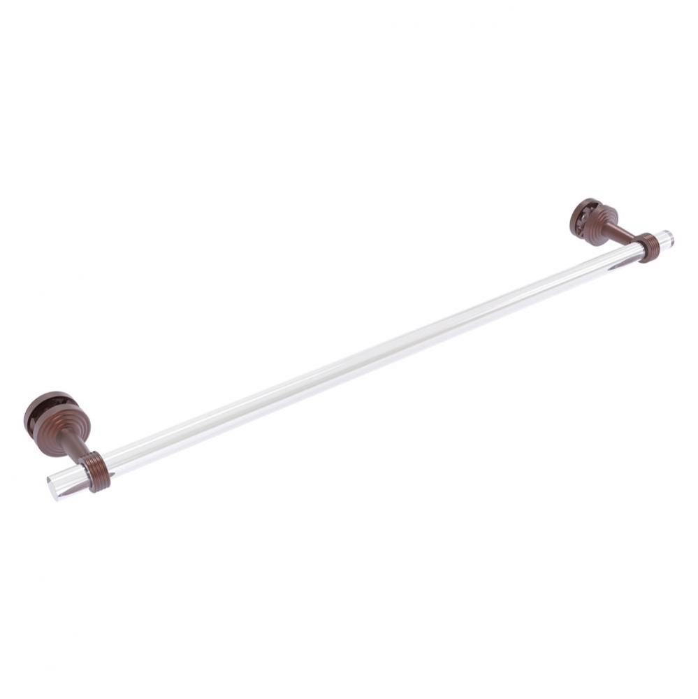 Pacific Beach Collection 30 Inch Shower Door Towel Bar with Grooved Accents - Antique Copper