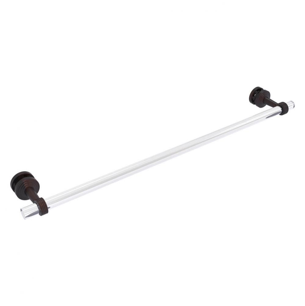 Pacific Beach Collection 30 Inch Shower Door Towel Bar with Grooved Accents - Venetian Bronze