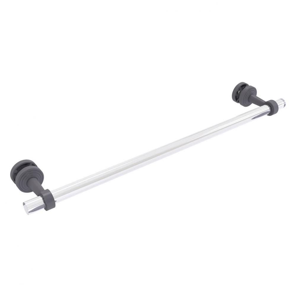 Pacific Beach Collection 24 Inch Shower Door Towel Bar - Matte Gray