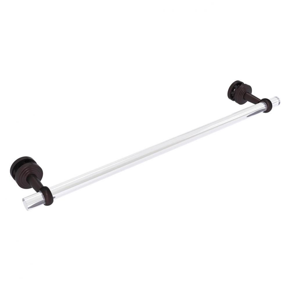 Pacific Beach Collection 24 Inch Shower Door Towel Bar with Twisted Accents - Antique Bronze