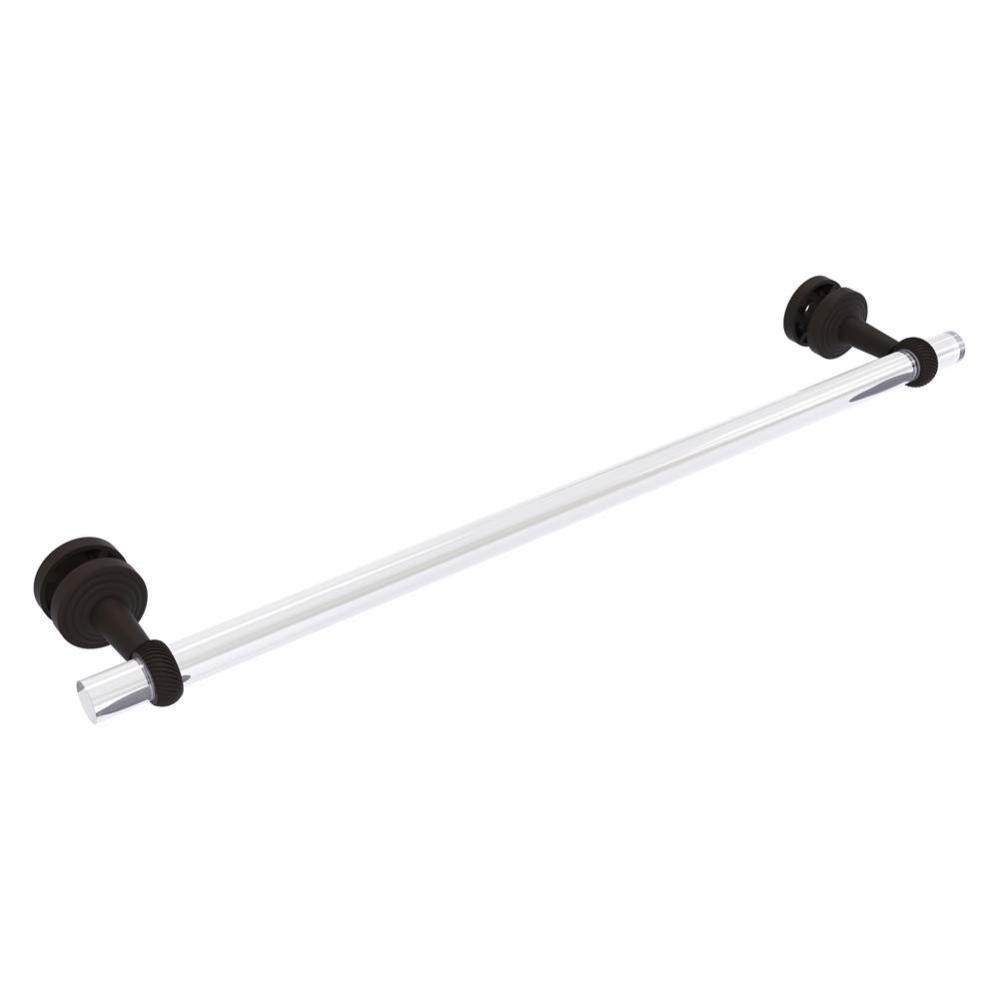 Pacific Beach Collection 24 Inch Shower Door Towel Bar with Twisted Accents - Oil Rubbed Bronze