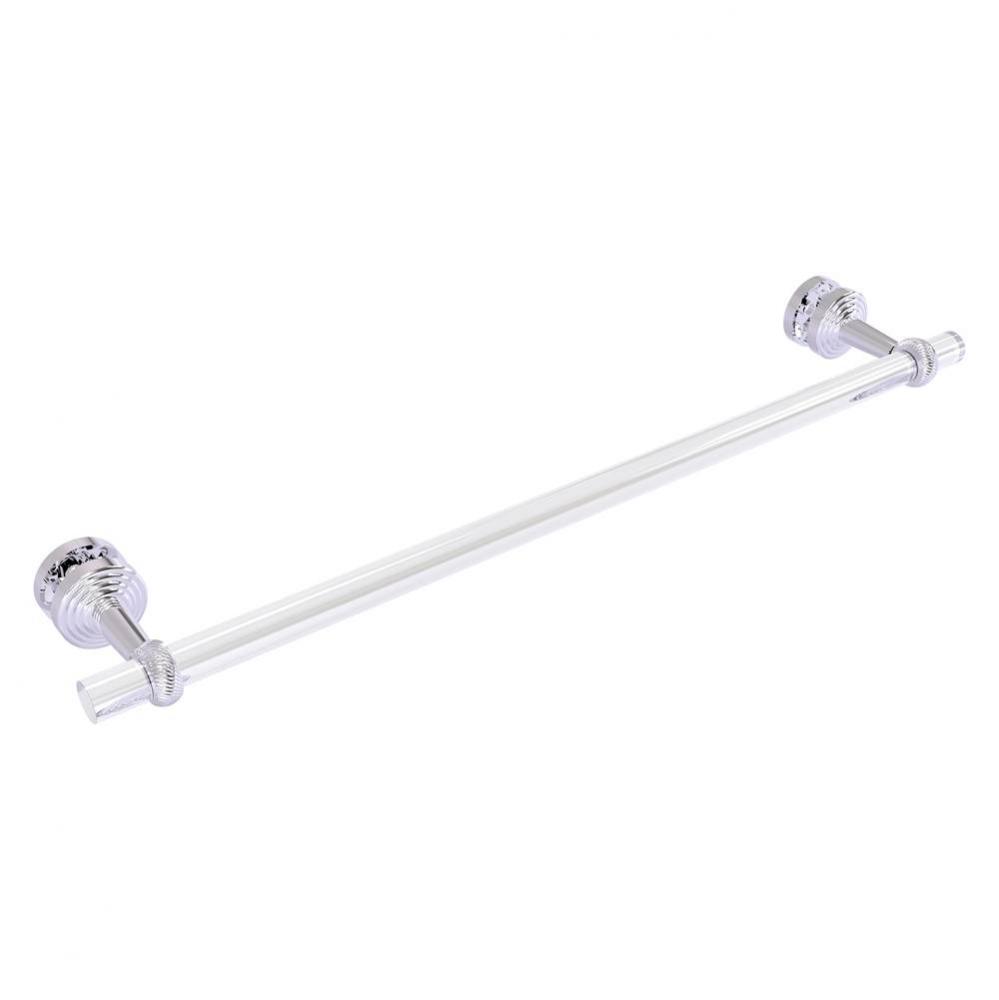 Pacific Beach Collection 24 Inch Shower Door Towel Bar with Twisted Accents - Polished Chrome