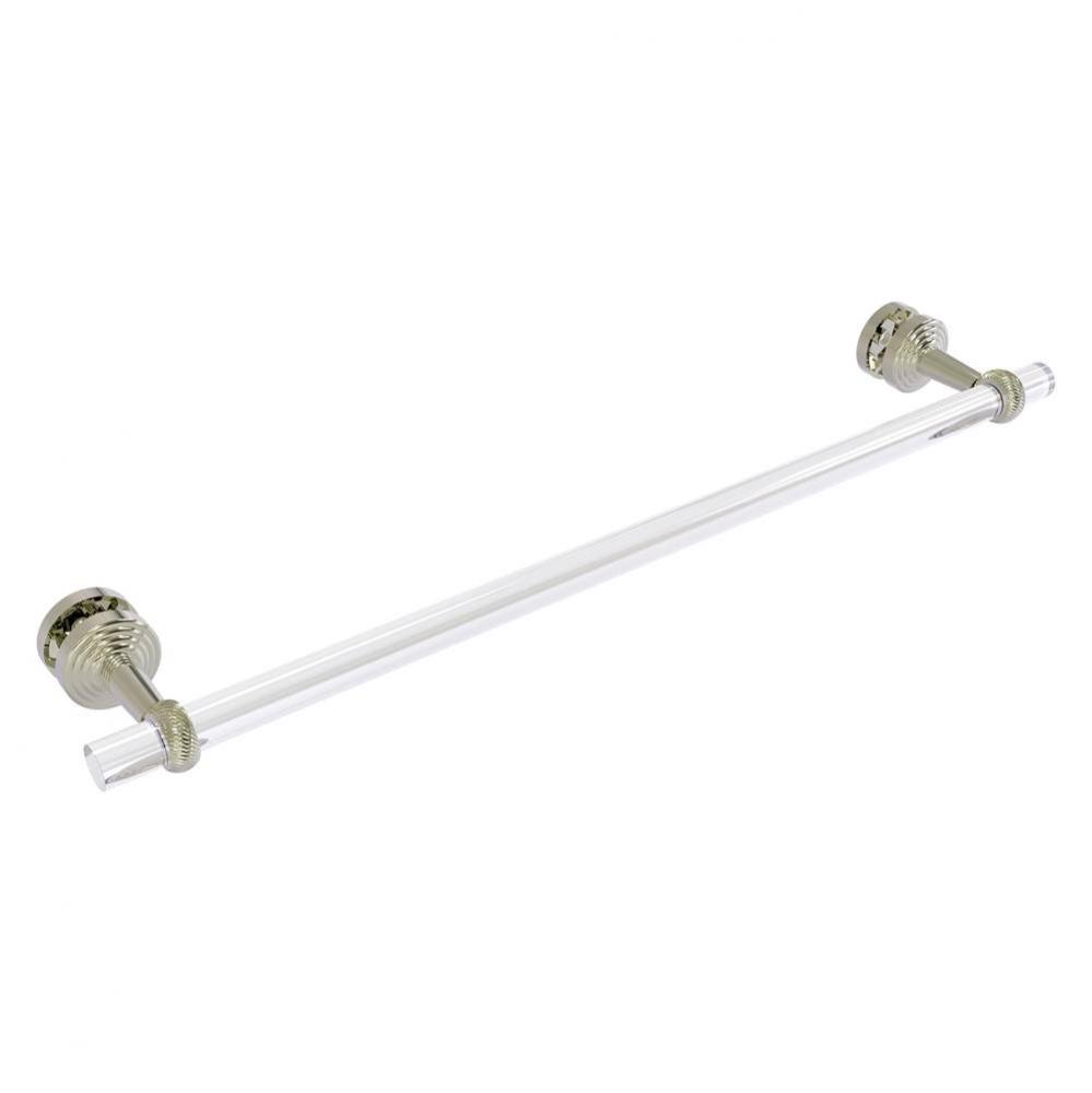 Pacific Beach Collection 24 Inch Shower Door Towel Bar with Twisted Accents - Polished Nickel