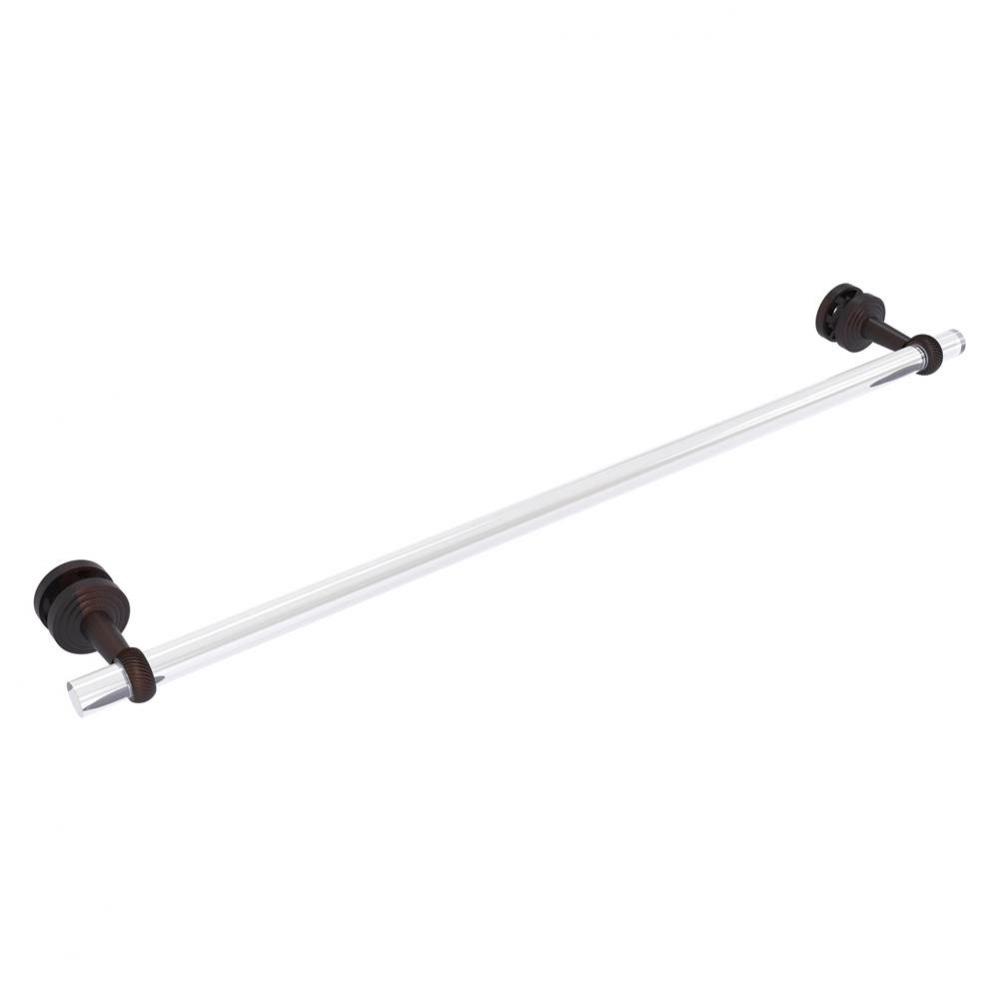 Pacific Beach Collection 30 Inch Shower Door Towel Bar with Twisted Accents - Venetian Bronze