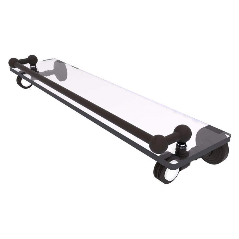 Pacific Grove Collection 22 Inch Gallery Glass Shelf with Dotted Accents - Oil Rubbed Bronze