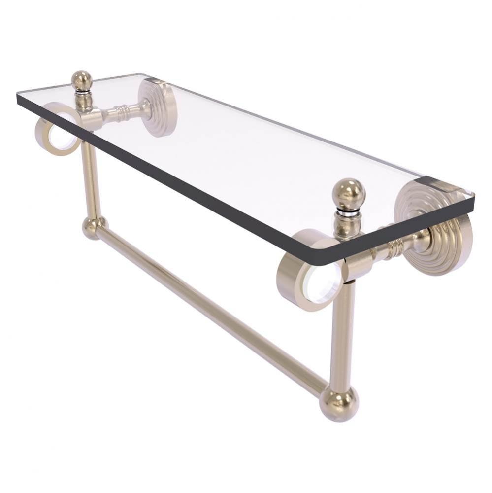 Pacific Grove Collection 16 Inch Glass Shelf with Towel Bar - Antique Pewter