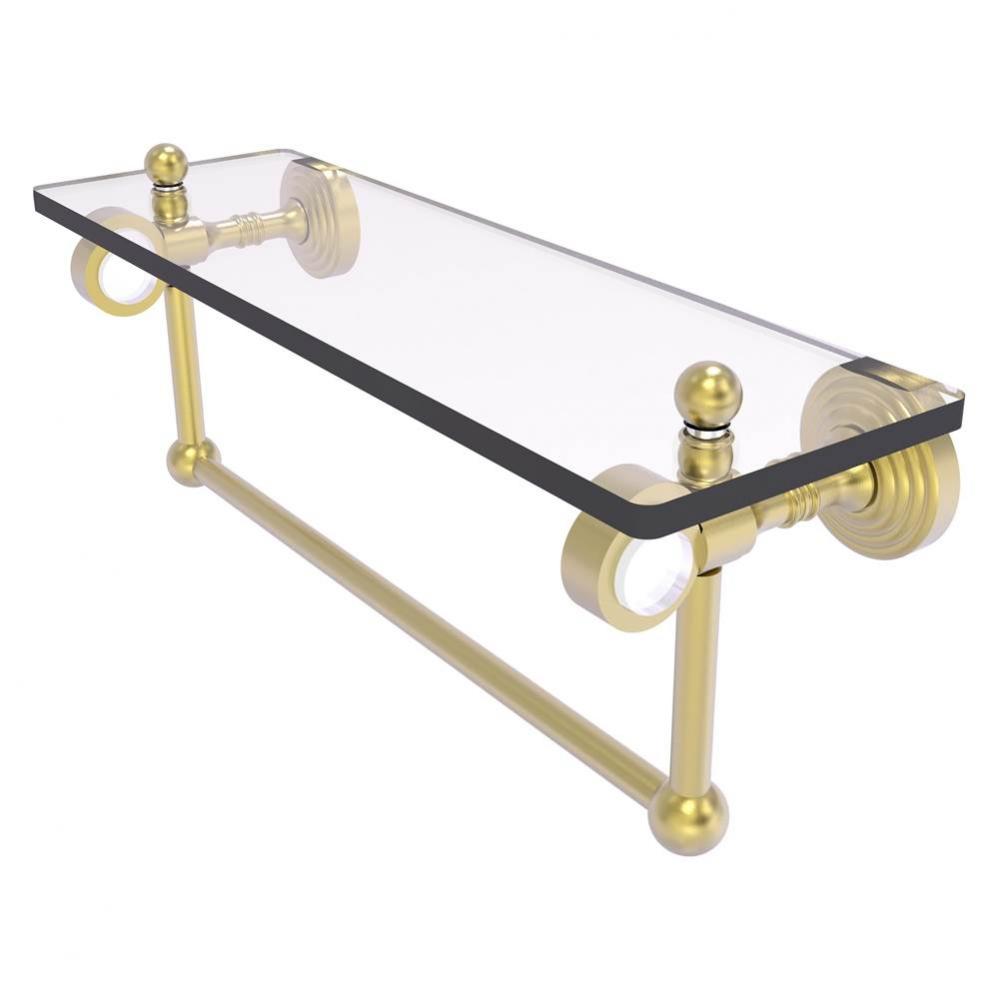 Pacific Grove Collection 16 Inch Glass Shelf with Towel Bar - Satin Brass