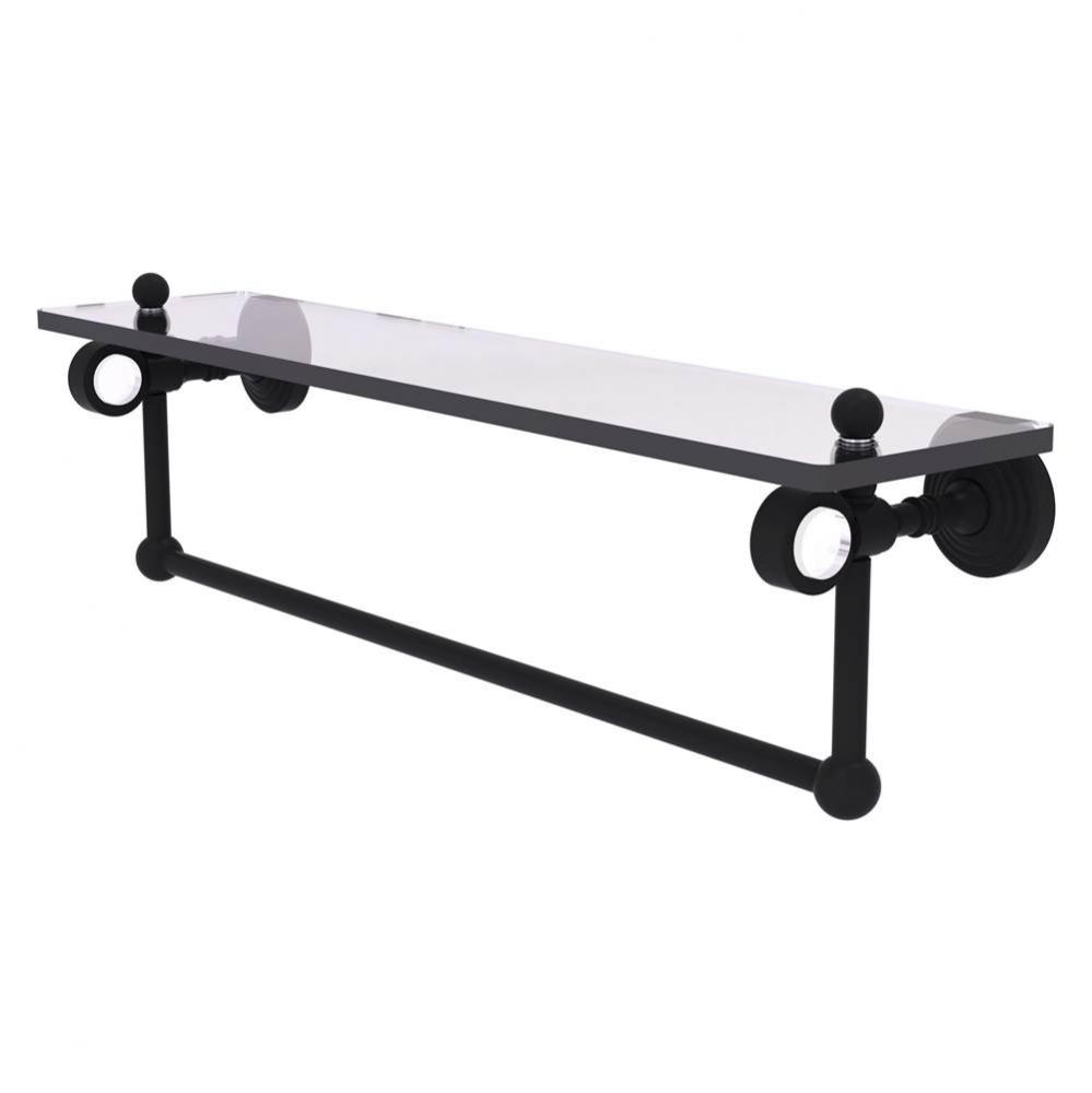 Pacific Grove Collection 22 Inch Glass Shelf with Towel Bar - Matte Black