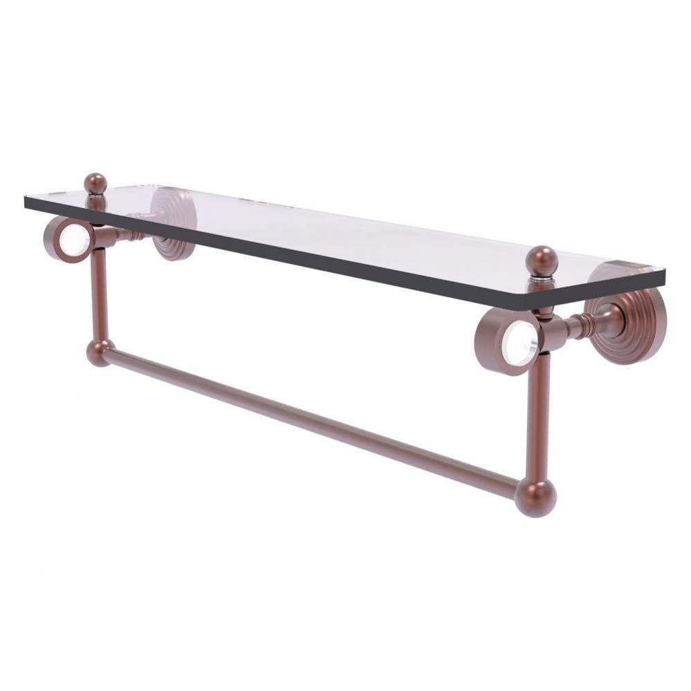 Pacific Grove Collection 22 Inch Glass Shelf with Towel Bar - Antique Copper