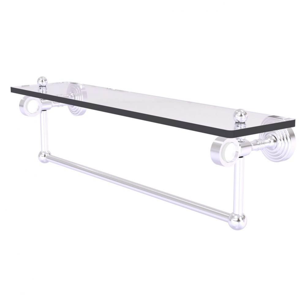 Pacific Grove Collection 22 Inch Glass Shelf with Towel Bar - Satin Chrome