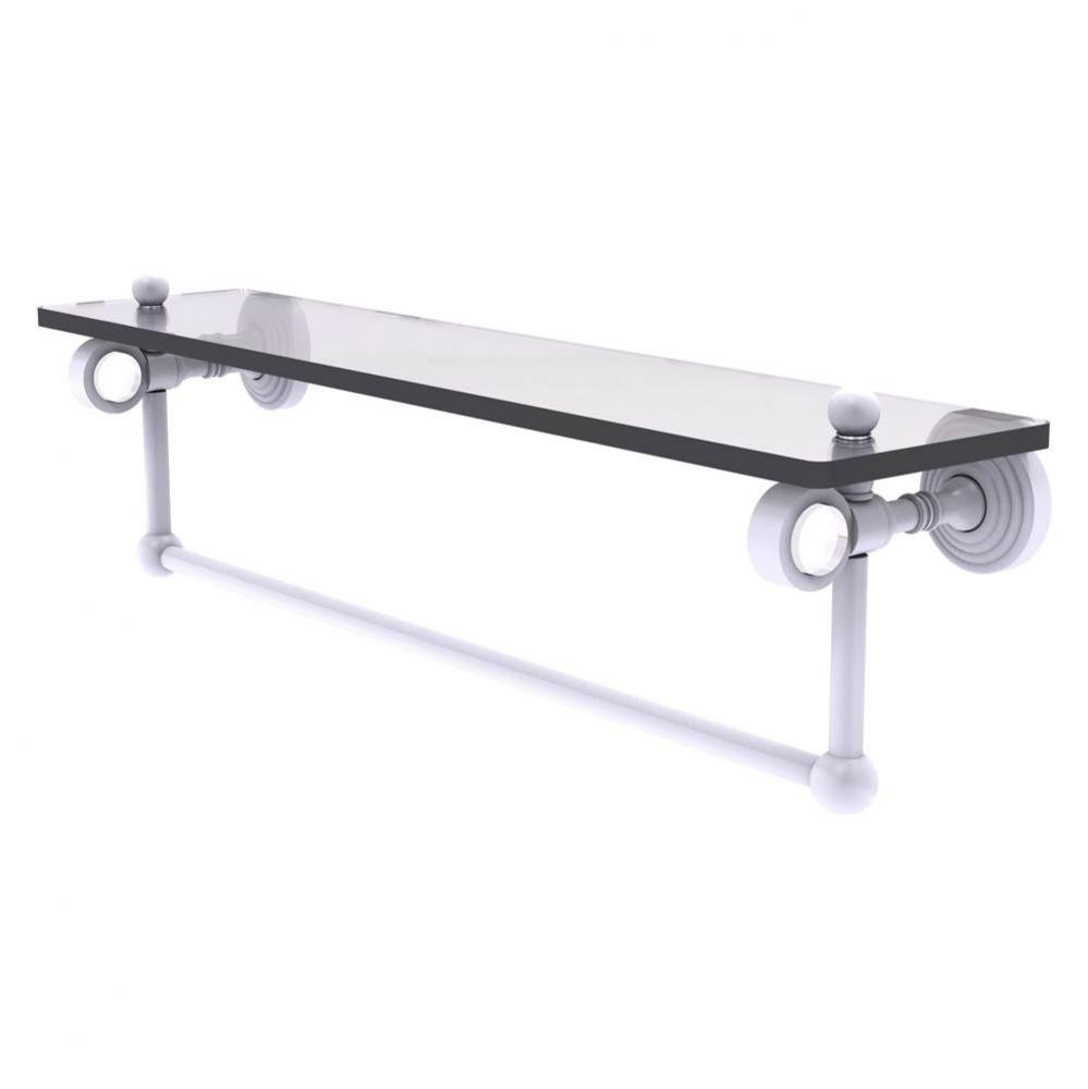 Pacific Grove Collection 22 Inch Glass Shelf with Towel Bar - Matte White