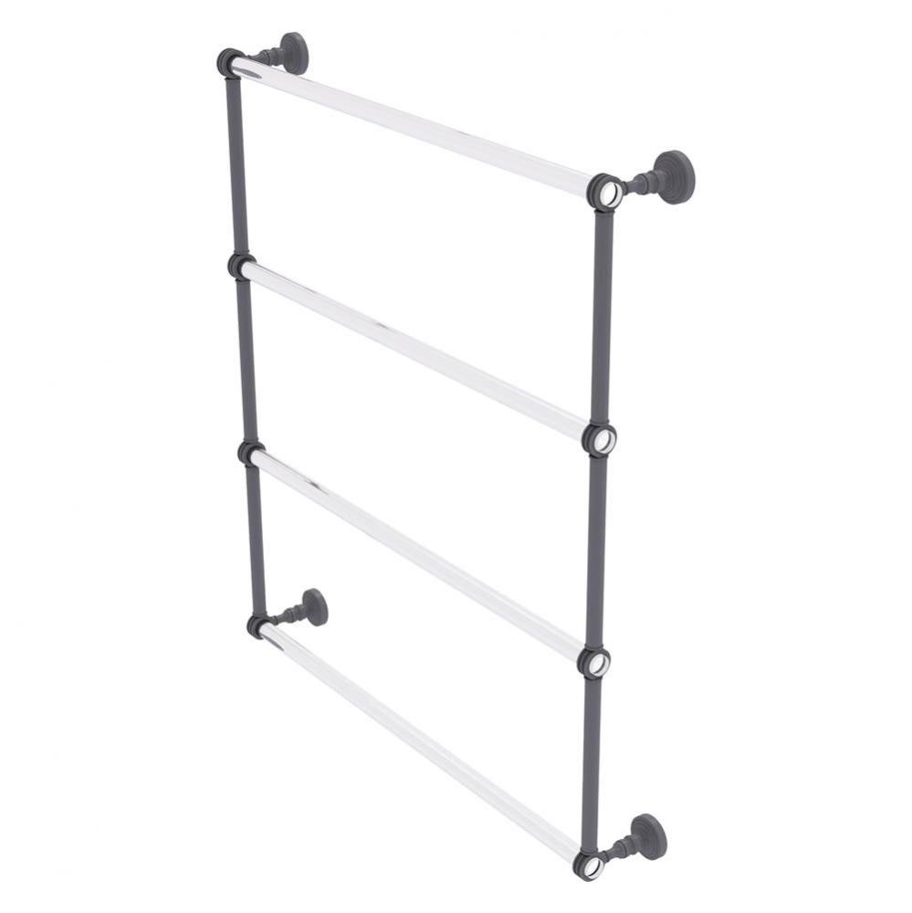 Pacific Grove Collection 4 Tier 30 Inch Ladder Towel Bar with Dotted Accents - Matte Gray