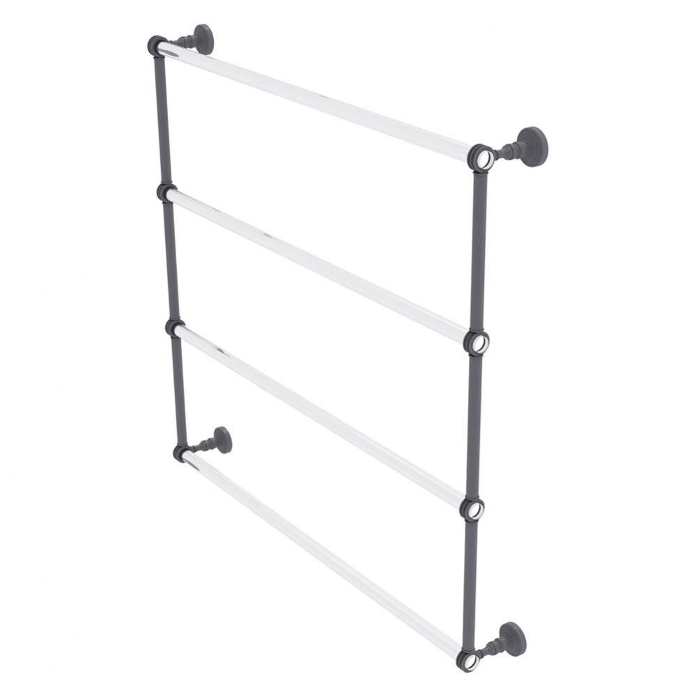 Pacific Grove Collection 4 Tier 36 Inch Ladder Towel Bar with Dotted Accents - Matte Gray