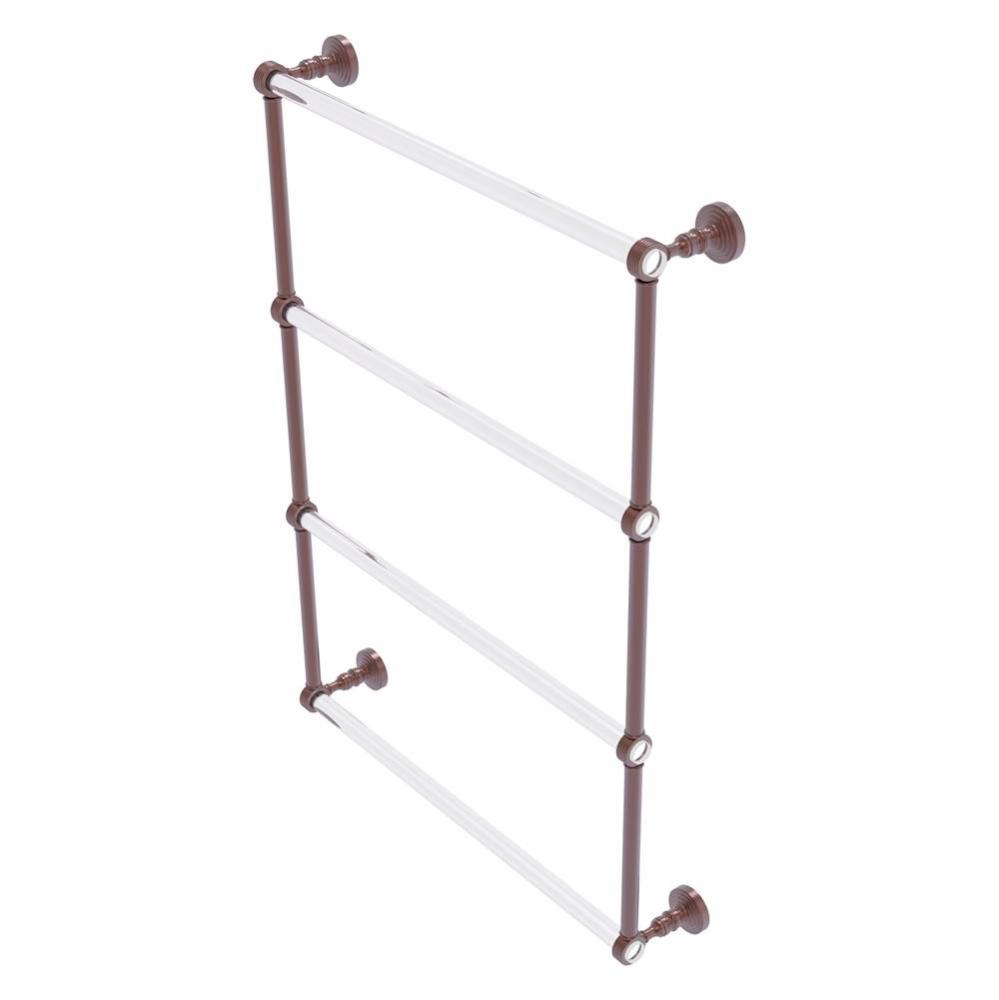 Pacific Grove Collection 4 Tier 24 Inch Ladder Towel Bar with Grooved Accents - Antique Copper