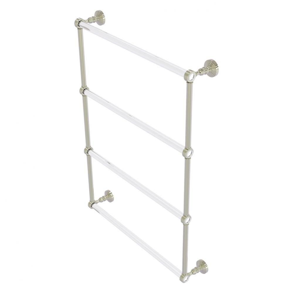 Pacific Grove Collection 4 Tier 24 Inch Ladder Towel Bar with Grooved Accents - Polished Nickel