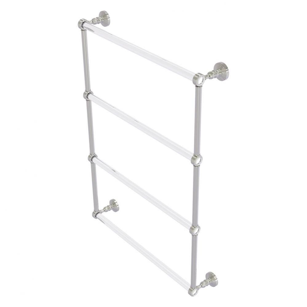 Pacific Grove Collection 4 Tier 24 Inch Ladder Towel Bar with Grooved Accents - Satin Nickel