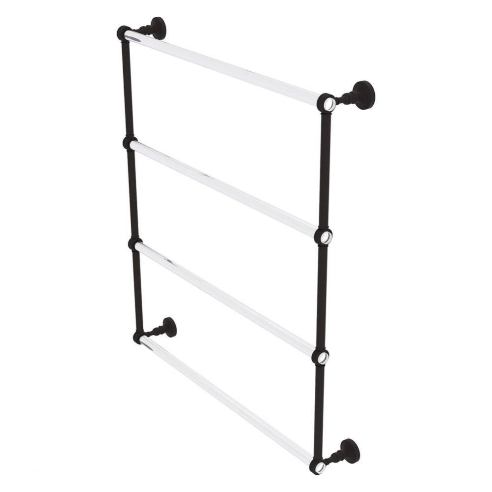 Pacific Grove Collection 4 Tier 30 Inch Ladder Towel Bar with Grooved Accents - Oil Rubbed Bronze