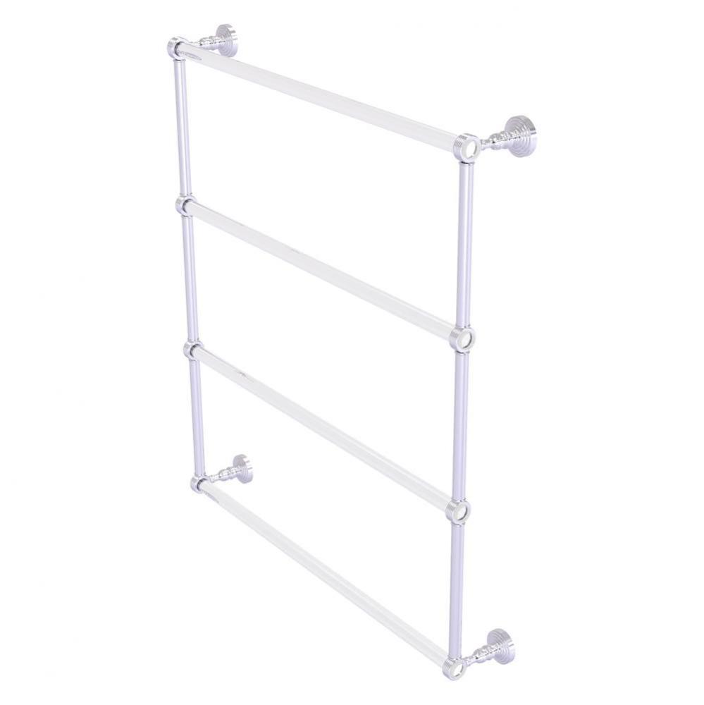 Pacific Grove Collection 4 Tier 30 Inch Ladder Towel Bar with Grooved Accents - Satin Chrome