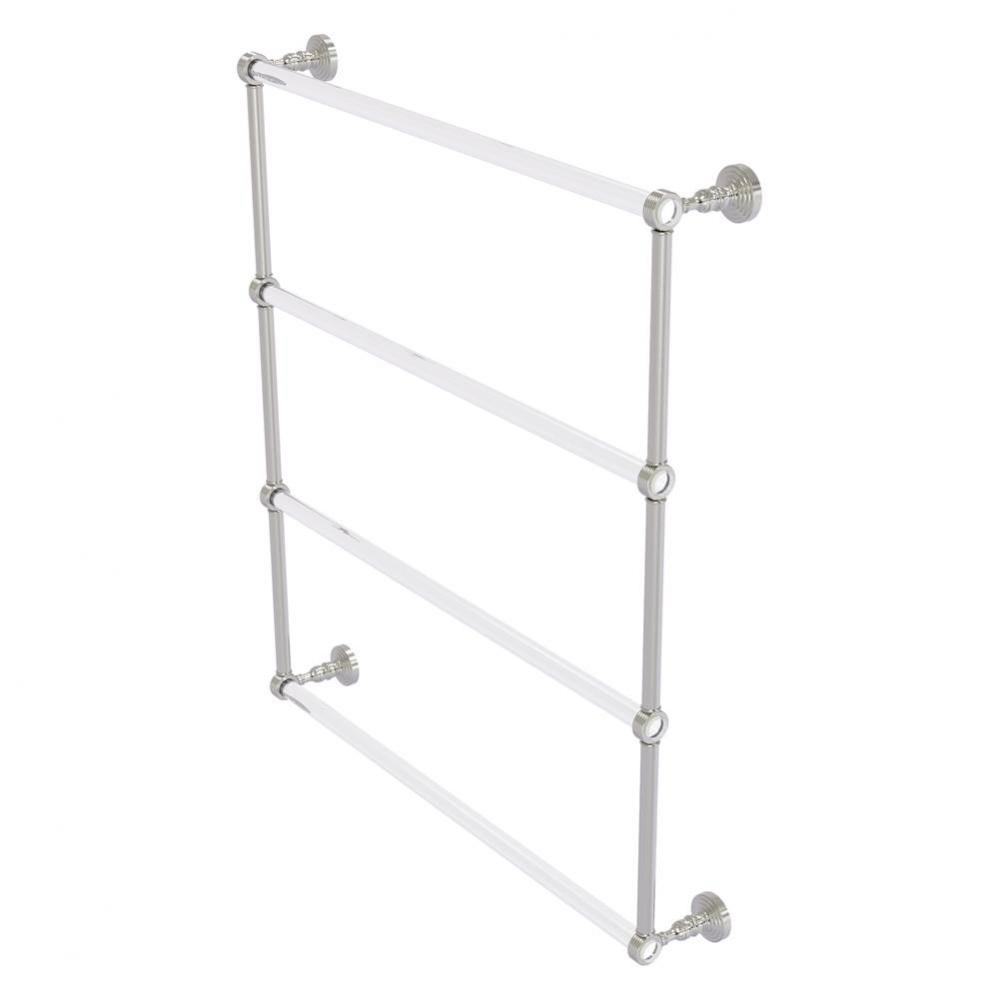 Pacific Grove Collection 4 Tier 30 Inch Ladder Towel Bar with Grooved Accents - Satin Nickel