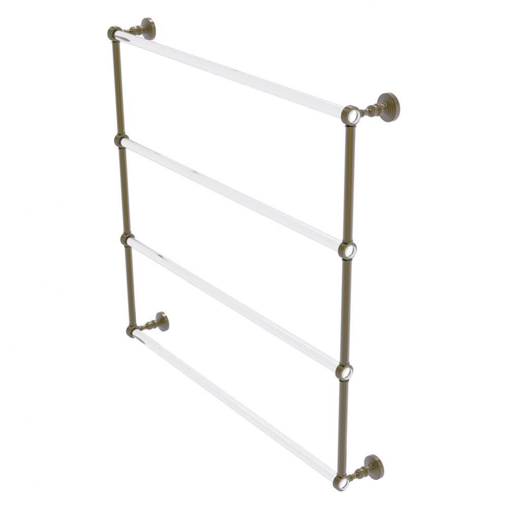 Pacific Grove Collection 4 Tier 36 Inch Ladder Towel Bar with Grooved Accents - Antique Brass