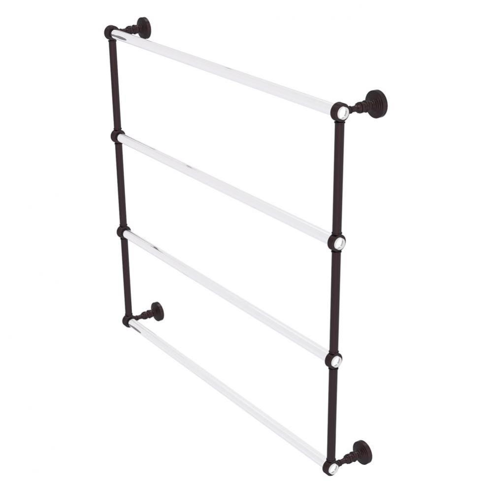 Pacific Grove Collection 4 Tier 36 Inch Ladder Towel Bar with Grooved Accents - Antique Bronze