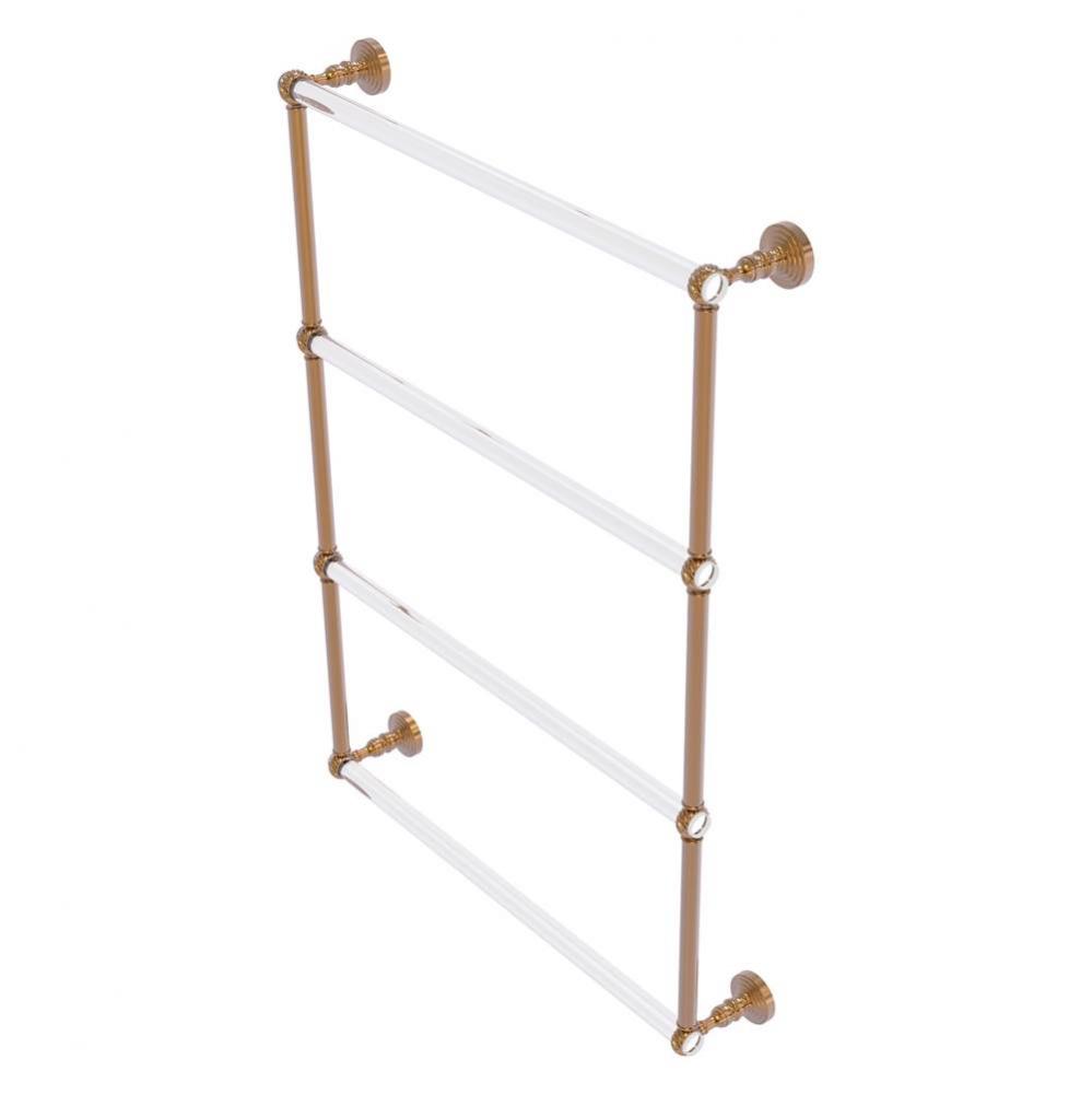 Pacific Grove Collection 4 Tier 24 Inch Ladder Towel Bar with Twisted Accents - Brushed Bronze