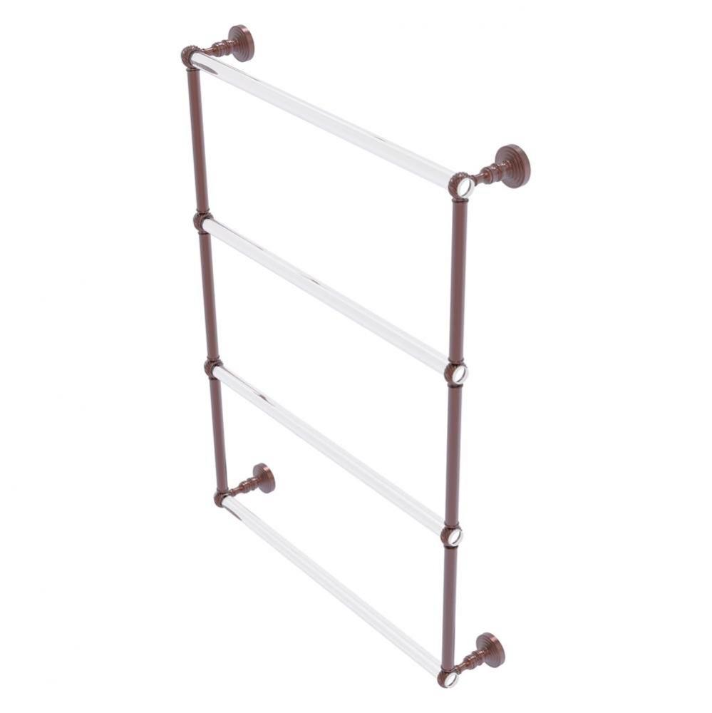 Pacific Grove Collection 4 Tier 24 Inch Ladder Towel Bar with Twisted Accents - Antique Copper