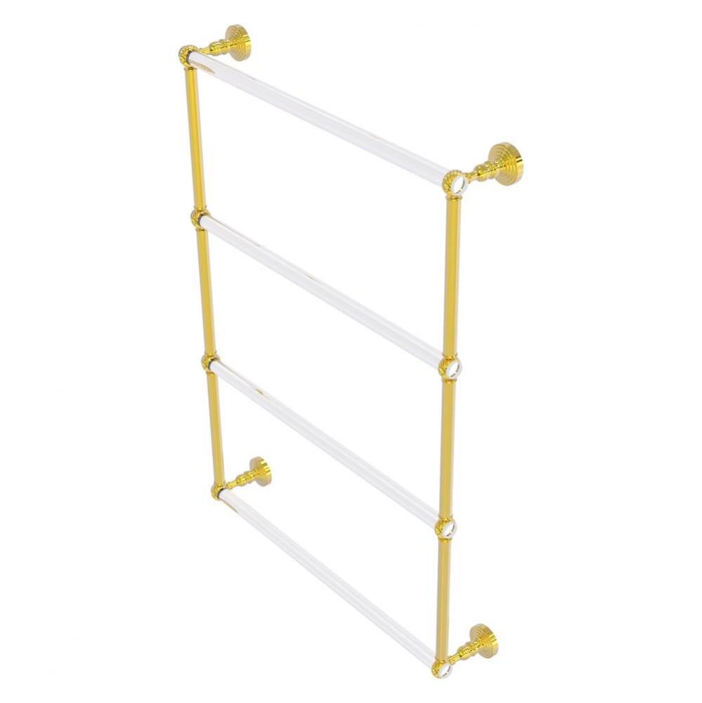 Pacific Grove Collection 4 Tier 24 Inch Ladder Towel Bar with Twisted Accents - Polished Brass