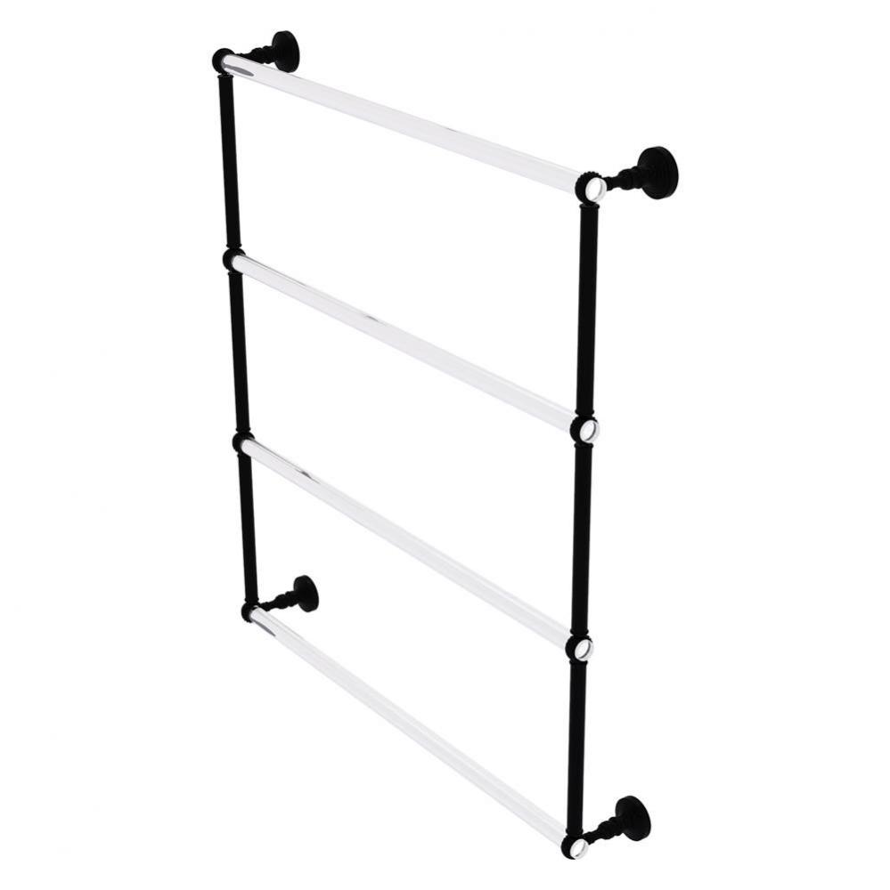 Pacific Grove Collection 4 Tier 30 Inch Ladder Towel Bar with Twisted Accents - Matte Black