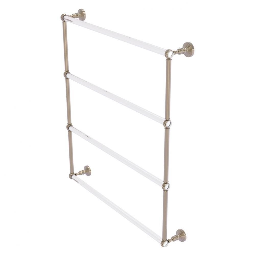 Pacific Grove Collection 4 Tier 30 Inch Ladder Towel Bar with Twisted Accents - Antique Pewter