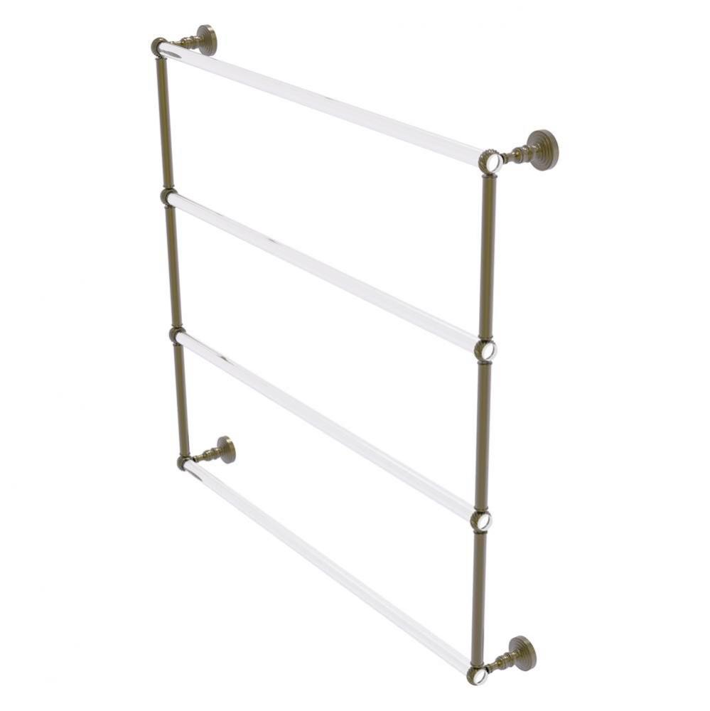 Pacific Grove Collection 4 Tier 36 Inch Ladder Towel Bar with Twisted Accents - Antique Brass