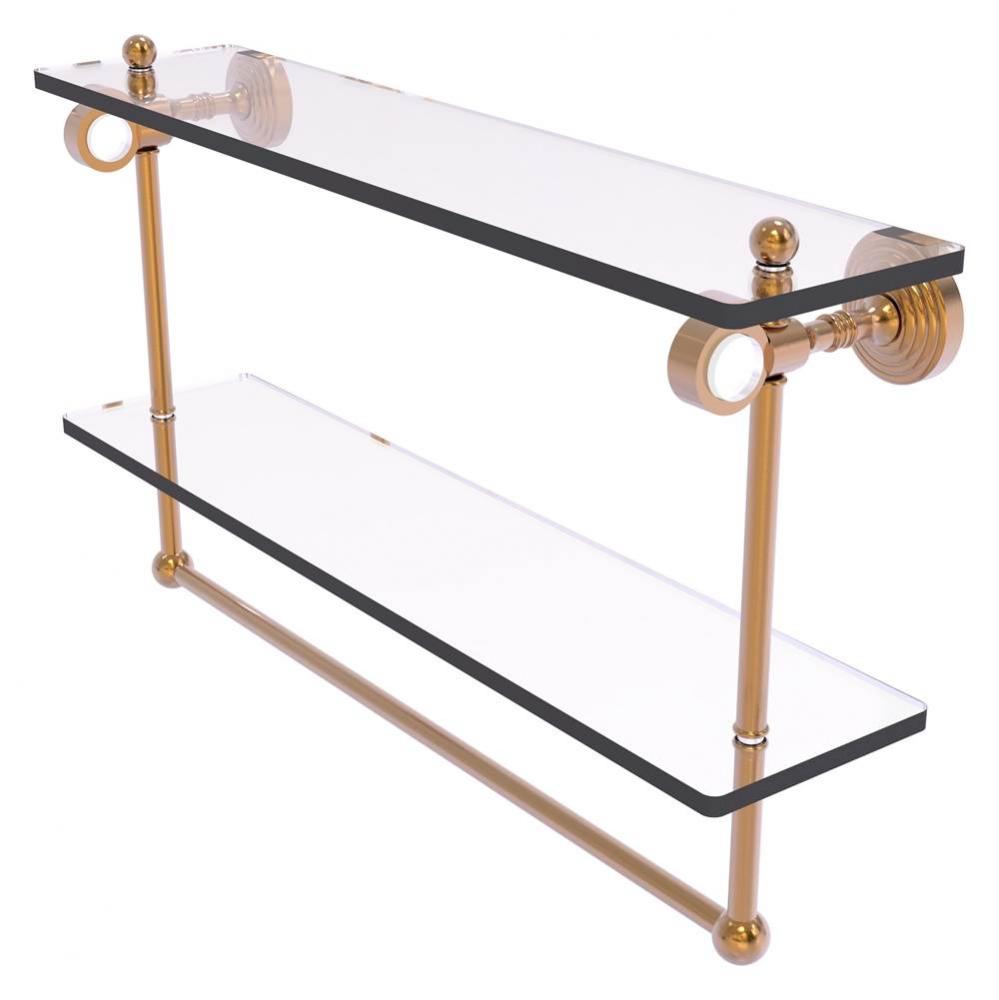 Pacific Grove Collection 22 Inch Double Glass Shelf with Towel Bar - Brushed Bronze