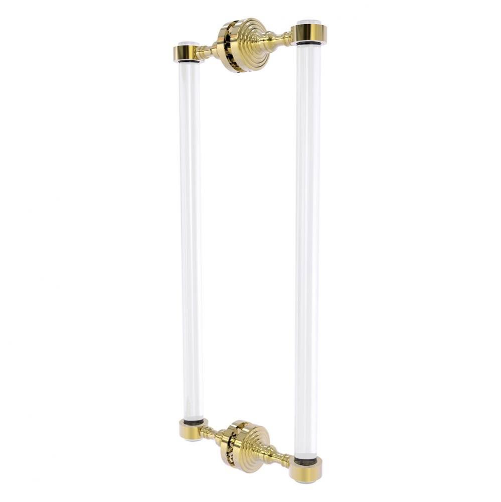 Pacific Grove Collection 18 Inch Back to Back Shower Door Pull - Unlacquered Brass