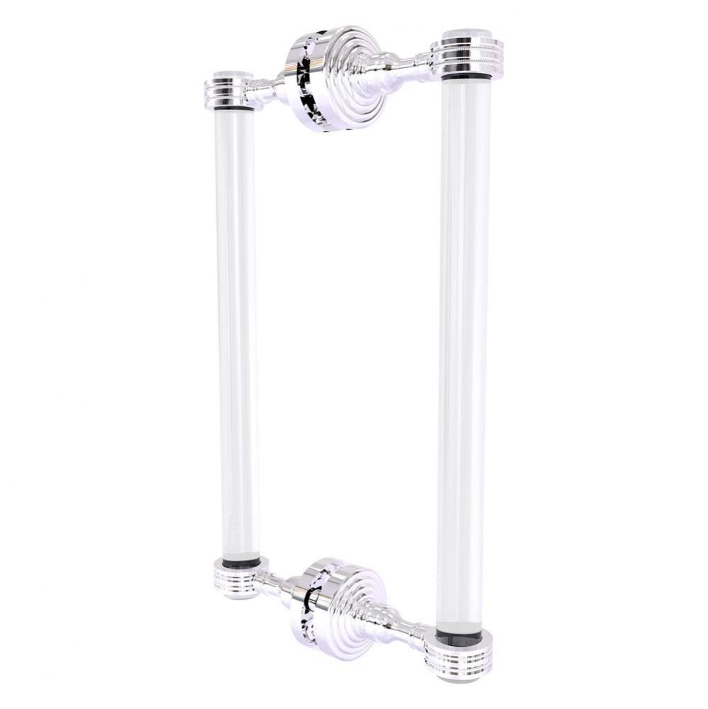 Pacific Grove Collection 12 Inch Back to Back Shower Door Pull with Dotted Accents - Polished Chro