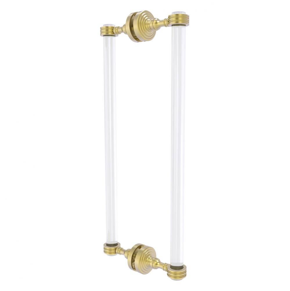 Pacific Grove Collection 18 Inch Back to Back Shower Door Pull with Dotted Accents - Satin Brass